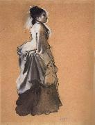 Edgar Degas Young Woman Street Costume oil painting on canvas